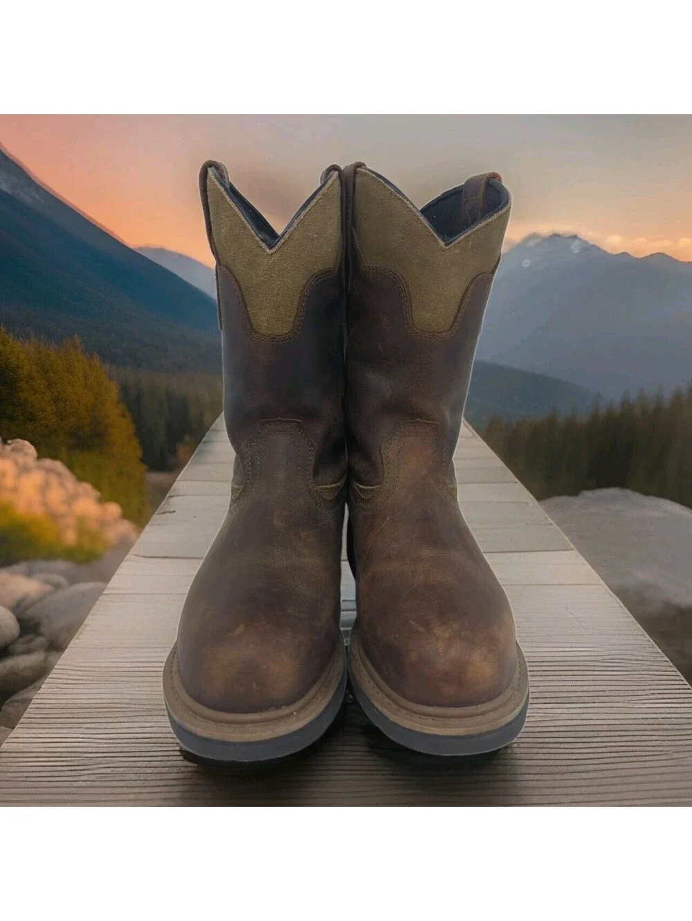 Dan Post John Deere Steel Toe Western Work Boots Mens 7.5 Women 8.5 Wide JD4394